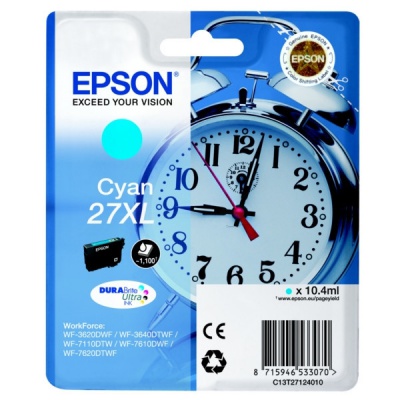 Epson T27124012, 27XL cián (cyan) eredeti tintapatron