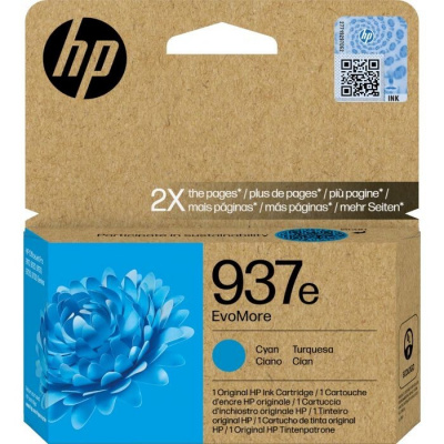 HP 937e 4S6W6NE EvoMore cián (cyan) eredeti tintapatron