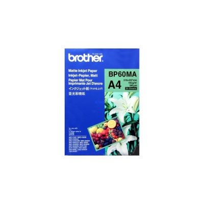 Brother Inkjet Paper Matte BP60MA, 145 g/m2, A4, 25db, matt, tintasugaras, fehér, fotópapír