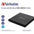 VERBATIM külső mechanika Slimline CD/DVD Writer USB - NERO nélkül