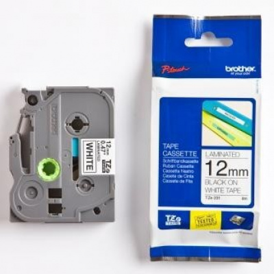 Brother TZ-231 / TZe-231, 12mm x 8m, fekete nyomtatás / fehér alapon, eredeti szalag