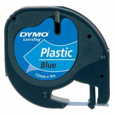 Dymo LetraTag 59426, S0721600, 12mm x 4m, fekete nyomtatás / kék alapon, eredeti szalag