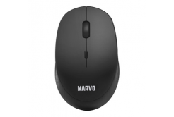 Marvo Myš WM103BK, 1600DPI, 2.4 [GHz], optika, 4tl., bezdrátová, černá, 1 ks AA, kancelářská, tichá