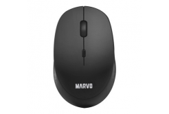Marvo Egér WM103BK, 1600DPI, 2.4 [GHz], optika, 4tl., vezetéknélküli, fekete, 1 db AA, iroda, csendes