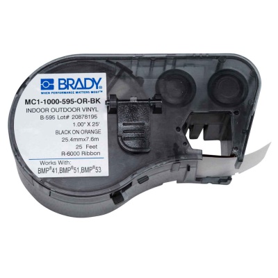 Brady MC1-1000-595-OR-BK / 131593, öntapadó szalag 25.40 mm x 7.62 m