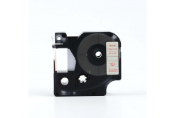 Dymo 45012, S0720520, 12mm x 7m piros nyomtatás / átlátszó alapon, kompatibilis szalag 