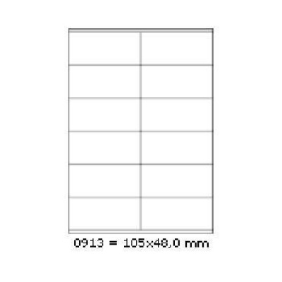 Öntapadó címkék 105 x 48 mm, 12 címek, A4, 100 ív