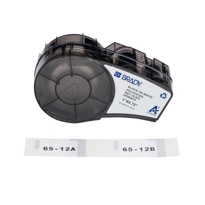 Brady M21-18-423 / 152097, 25.40 mm, Polyester, fekete nyomtatás / fehér alapon