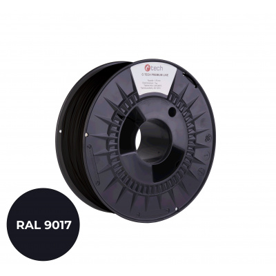 C-Tech 3DF-P-PLA1.75-9017 3D filament, PREMIUM LINE, PLA, RAL9017, 1,75mm, 1000g, Jelzőfekete (Traffic black)
