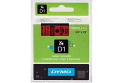 Dymo D1 45807, S0720870, 19mm x 7m, fekete nyomtatás / piros alapon, eredeti szalag