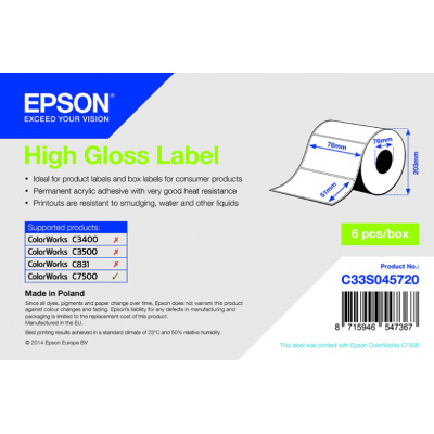 Epson C33S045720 label roll, normal paper, 76x51mm