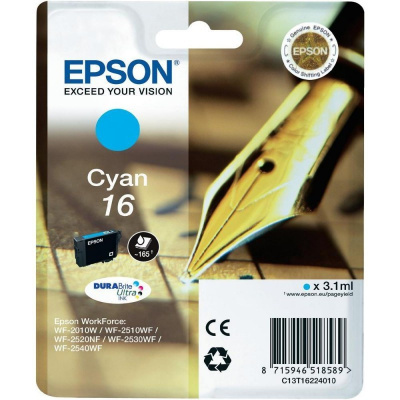 Epson T16224022, T162240 cián (cyan) eredeti tintapatron