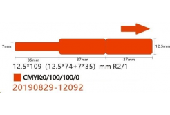 Niimbot A2K18638001, 12,5x109mm, 65db, vörös önragasztó címkék kábelekhez