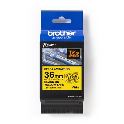 Brother TZ-SL661 / TZe-SL661 Pro Tape, 36mm x 8m, fekete nyomtatás / sárga alapon, eredeti szalag