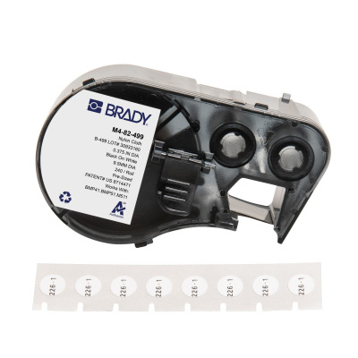 Brady M4-82-499 / 170798, 9.53 mm, Nylon, fekete nyomtatás / fehér alapon