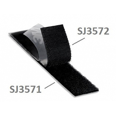 3M Hook & Loop™ SJ3572, fekete, horgok 25 mm - méteráru (1dm=10cm)