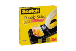 3M Scotch kétoldalas ragasztószalag számos típusú csomag csomagolásához, átlátszó, 12 mm x 33 m (665)