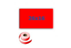Cenové címkék do kleští, obdélníkové, 26mm x 16mm, 700db, signální piros