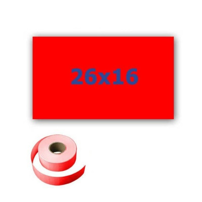 Árcímkék fogók címkézéséhez, téglalap alakú, 26mm x 16mm, 700db, piros jelzés