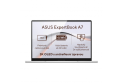 ASUS ExpertBook A7/A7406CMA-OLEDC516512W/5-320/14"/2880x1800/16GB/512GB/Intel int/W11H/Ezüst/3RNBD