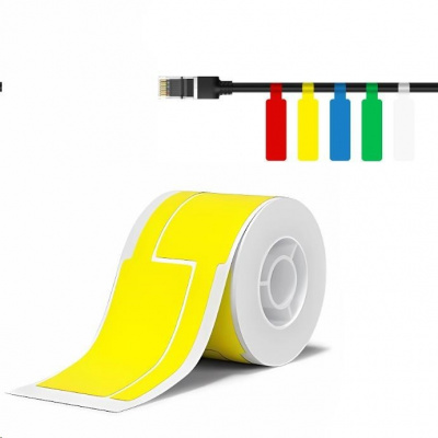 Niimbot 1EA01174201, 25x76mm, 200db, sárga önragasztó címkék kábelekhez