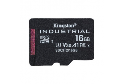 Kingston memóriakártya Industrial C10, 16GB, micro SDHC, SDCIT2/16GBSP, UHS-I U3 (Class 10), V30, A1, pSLC kártya
