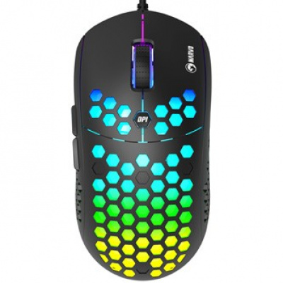 Marvo Egér M399, 6400DPI, optická, 6 gomb, vezetékes USB, fekete, játék, háttérvilágítás