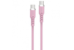 Powerton ENERGY PASTEL EDITION USB-C kábel, 100W, 1 m, szilikon, rózsaszín