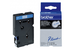 Brother TC-203, 12mm x 7,7m, kék nyomtatás / fehér alapon, eredeti szalag
