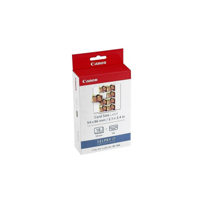 Canon KC-18IL 7740A001AG,  22x17,3mm, 18ks, fehér címkék + festékszalag