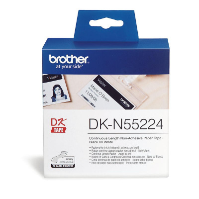 Brother DK-N55224, 54mm x 30,48m, fehér nem öntapadós papírtekercs