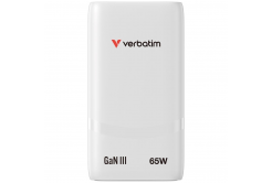VERBATIM GaN Nabíječka Fold 'n' Go 65W, 2xUSB-C, bílá