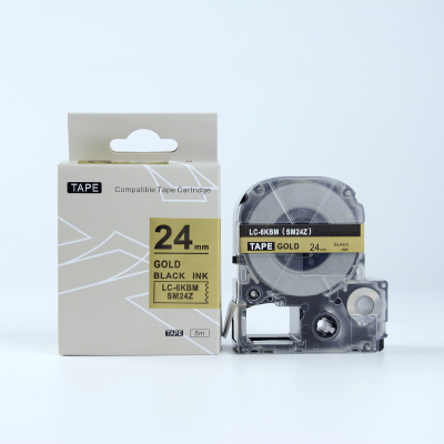 Epson LK-6KBM, SM24ZW, 24mm x 9m, fekete nyomtatás / arany alapon, kompatibilis szalag