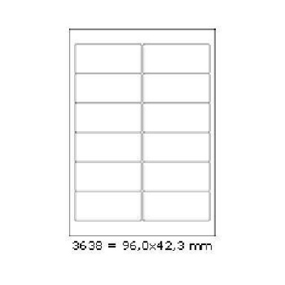 Öntapadó címkék 96 x 42,3 mm, 12 címek, A4, 100 ív