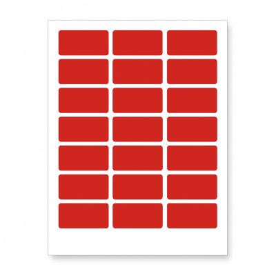 Öntapadó címkék 63,5 x 29,6 mm, 27 címkék, A4, 20 ív, piros