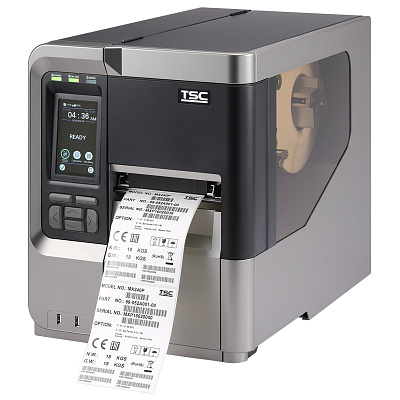 TSC MX240P 99-151A001-7ALF TT, címkenyomtató, 8 pont/mm (203 dpi), visszacsévélő, RTC, kijelző, USB, RS232, Ethernet, TSPL-EZ, készlet (USB)
