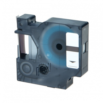 Dymo 43620, 6mm x 7m, fehér nyomtatás / átlátszó alapon, utángyártott szalag