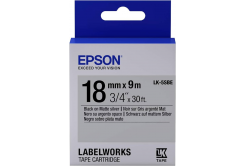 Epson LabelWorks LK-5SBE C53S655013 18mm x 9m, fekete nyomtatás / matt ezüst alapon, matt, eredeti szalag