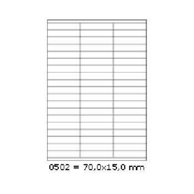 Öntapadó címkék 70 x 15 mm, 57 címek, A4, 100 ív