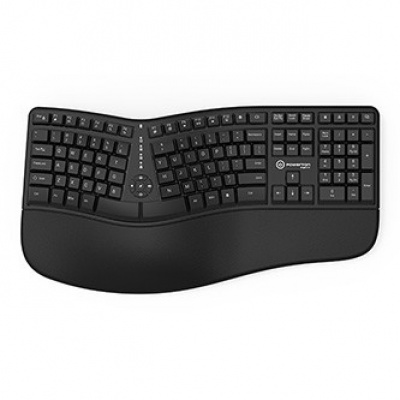 Powerton ERGO LANA Ergonomická klávesnice drátová (USB) US, černá