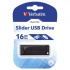 Verbatim 98696 Store N Go Slider, USB-meghajtó, USB A 2.0, 16GB, kihúzható csatlakozóval, fekete