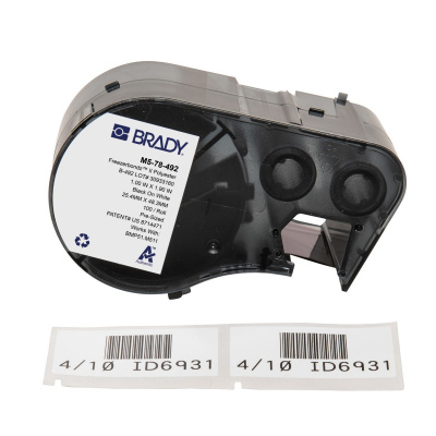 Brady M5-78-492 / 170896, 25.40 mm, Polyester, fekete nyomtatás / fehér alapon
