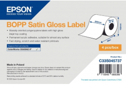 Epson C33S045737 BOPP Satin Gloss, a ColorWorks esetében, 203mmx68m, fehér öntapadó címkék