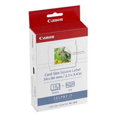 Canon KC-18IS 7429B001, 50x50mm, 18ks fehér címkék