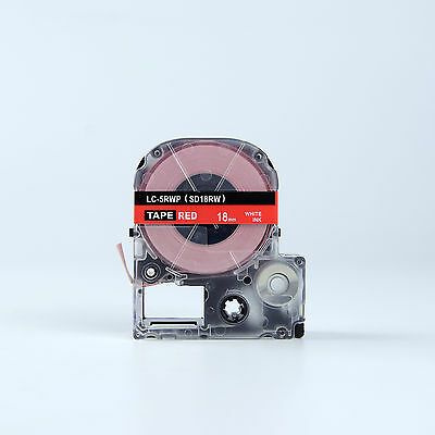 Epson LK-5RWP, SD18RW, 18mm x 9m, fehér nyomtatás / piros alapon, kompatibilis szalag
