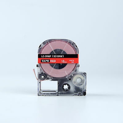 Epson LK-SD18RW, 18mm x 9m, fehér nyomtatás / piros alapon, utángyártott szalag