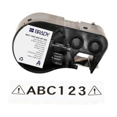 Brady M4C-500-595-CL-WT / 170822, 12.70 mm x 6.10 m, vinil, fehér nyomtatás / átlátszó alapon