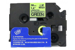 Brother TZ-D61/TZe-D61, rikítós 36mm x 8m, fekete nyomtatás/zöld alapon, kompatibilis szalag 