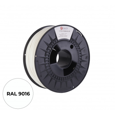 C-Tech 3DF-P-PLA1.75-9016 3D filament, PREMIUM LINE, PLA, RAL9016, 1,75mm, 1000g, Jelzőfehér (Traffic white)