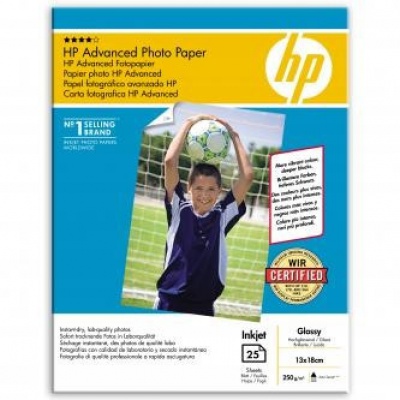 HP Q8696A Advanced Glossy Photo Paper, fotópapírok, fényes, zdokonalený, fehér, 13x18cm, 5x7", 250